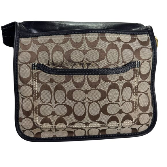 Coach Bleecker Vintage Canvas and Leather Buckle Flap Crossbody Bag - Picture 9 of 14